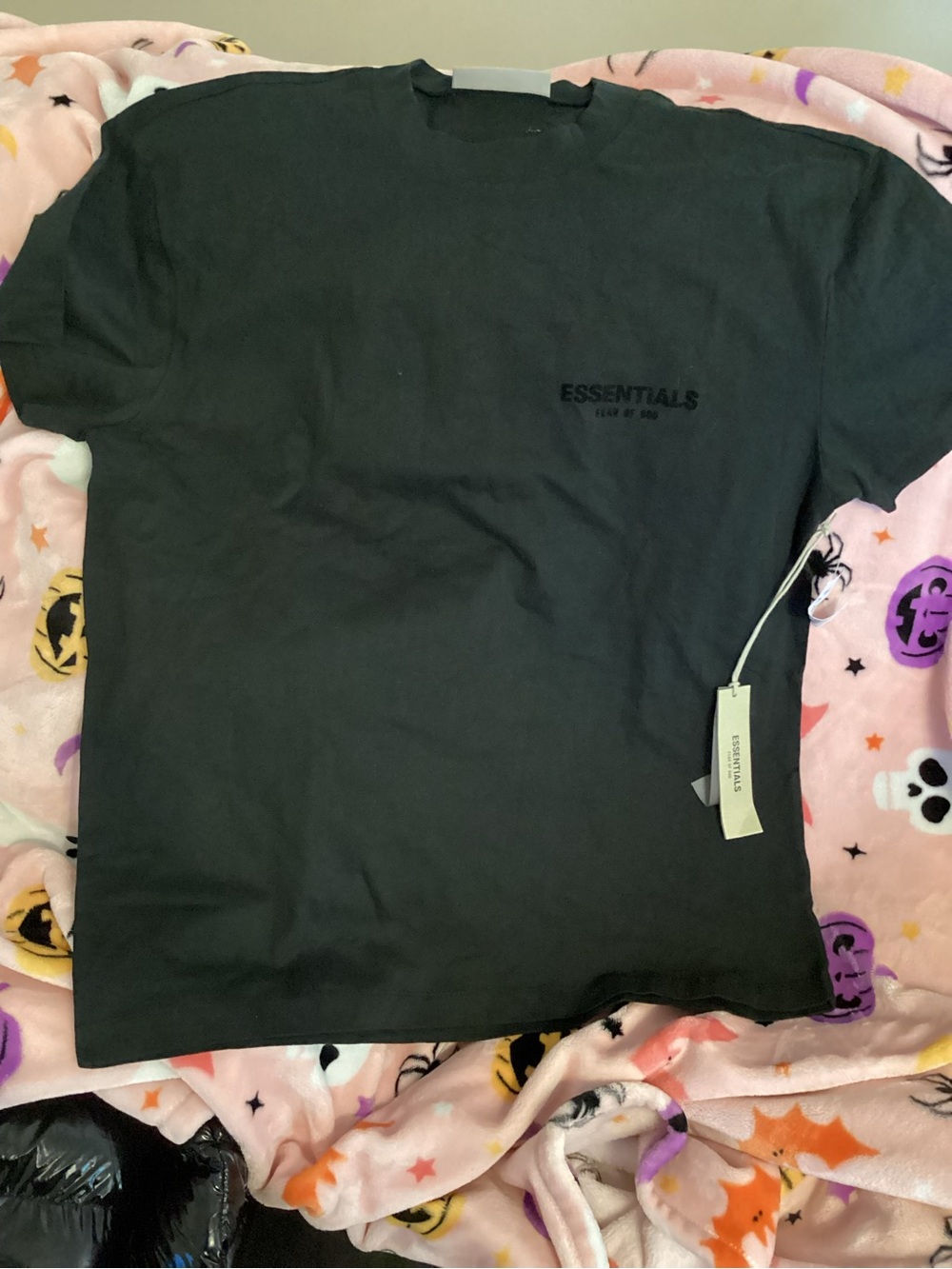 Essentials Black Short-Sleeve Logo Tee